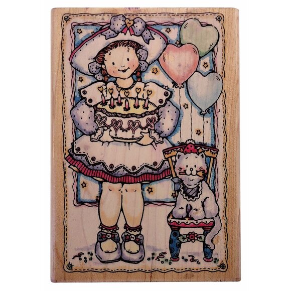 Vintage 1996 Penny Black "Birthday Best" Rubber Stamp - Picture 1 of 6